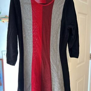 Eliza J Red and Black Knit Dress